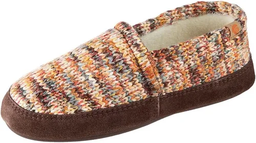 Vista 8 de Acorn - Pantuflas estilo mocasín para mujer Hojas marrones y rosadas