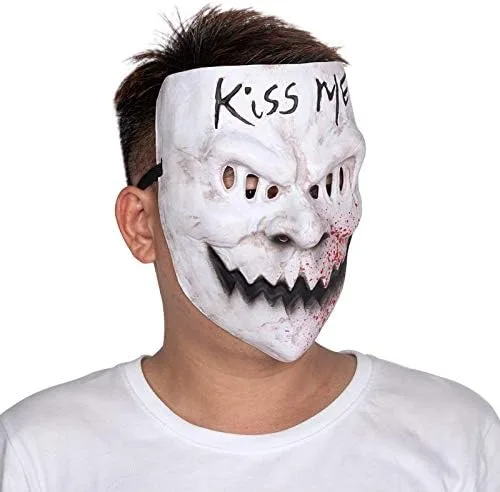 Vista 6 de Máscara aterradora de Halloween de Anarchy God EL Rave Party Purge Kiss Me