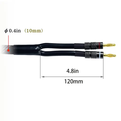 Vista 5 de Arklove 1 unids 10 pies 14 awg de alta calidad de alambre trenzado doble banana a babana chapado en oro cable de altavoz OFC cobre libre de oxígeno