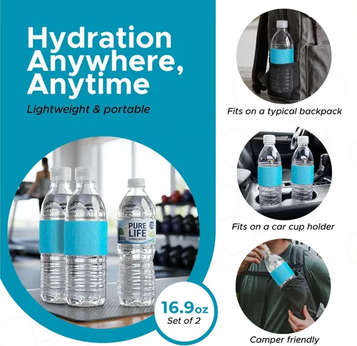 Vista 2 de Copco Hydra - Botella de agua de 16.9 onzas, juego de 2, botellas de Tritan sin BPA con cierre a prueba de fugas y funda de agarre, ligeras