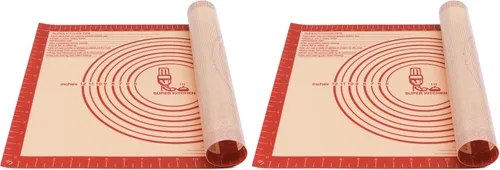 Vista 8 de Tapete de Silicona Antiadherente para Repostería Grande con Medidas de 16'' por 20'' para Tapete de Silicona para Hornear, Mostrador, Rodillo
