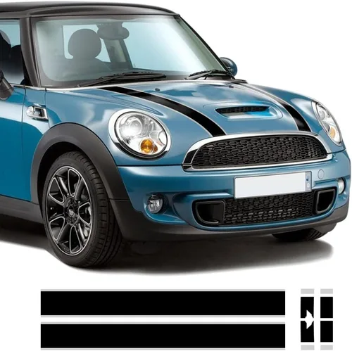 Vista 8 de Calcomanías de vinilo para capó de automóvil, diseño de rayas, para maletero y motor trasero de mini-Cooper de 3 puertas Hatchback R56 2007-2013