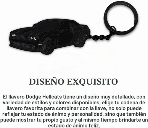 Vista 5 de Llavero para Dodge Challenger Hellcats Dakota Charger SRT Avenger Durango, accesorios Dodge Challenger 2015-2022