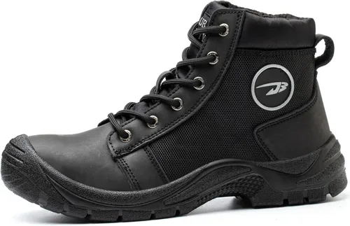 Vista 3 de NBUUNBU Botas de trabajo con punta de acero para hombres, zapatos de trabajo de seguridad, antideslizantes, resistentes a la abrasión