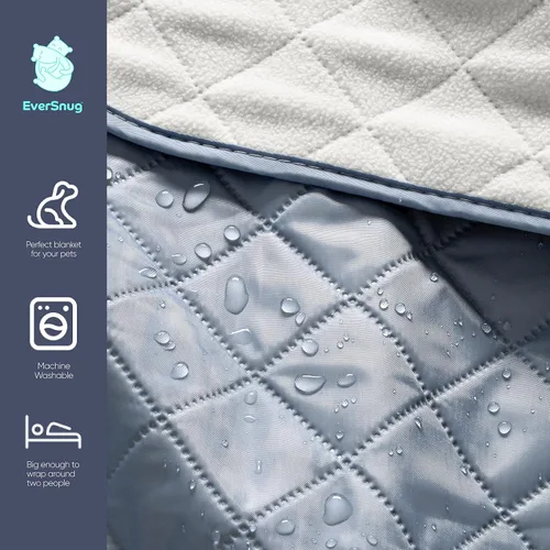 Vista 4 de EverSnug Manta Grande Impermeable para Exteriores - Forro Polar Acolchado Premium Extra Grueso, Impermeable y Resistente al Viento, Ideal