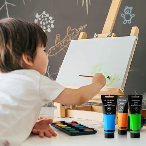 Vista 5 de GOTIDEAL - Pintura acrílica en tubos negro Marte (120ml, 4.1 oz), no tóxica, no se desvanece, pigmentos ricos para pintores, adultos y niños, ideal