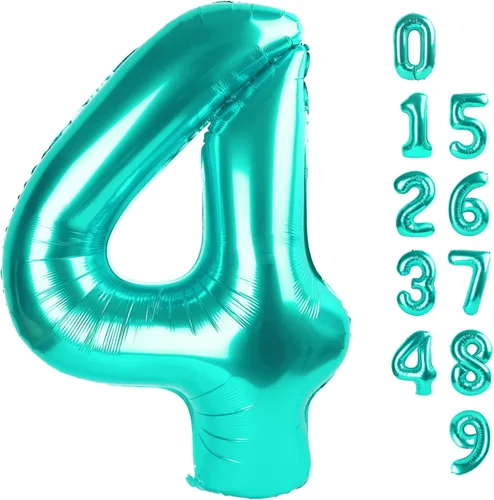 Vista 432 de Globos con números de 40 pulgadas, color negro, para decoraciones de cumpleaños de 10 a 100 años Jumbo 40In & Vibrant Color, With Hanging Holes