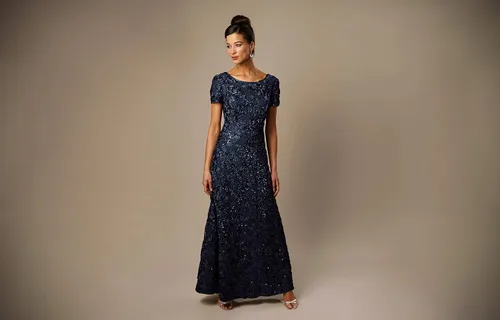 Vista 3 de Alex Evenings Vestido pequeño de manga larga para mujer