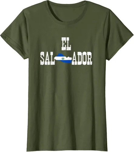 Vista 9 de Camiseta salvadoreña con bandera de El Salvador, Negro, S