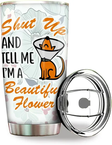 Vista 7 de Vaso de recepcionista veterinario de acero inoxidable de 20 onzas, hermoso regalo de recepcionista veterinario de flores para cumpleaños, regalos