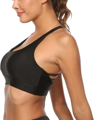 Vista 2 de IHGFTRTH Women Fitness Beautiful Hot Sexy Yoga Bra Back Plug Cell Phone Pocket Yoga Bra Sports Bra Cropped Workout Tops