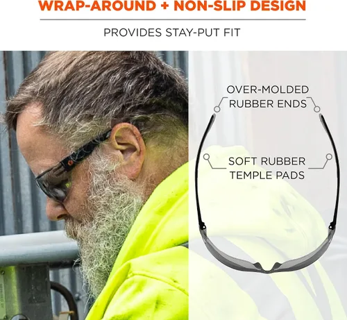 Vista 4 de Ergodyne Skullerz VALI - Gafas de seguridad sin marco, ligeras, antivaho