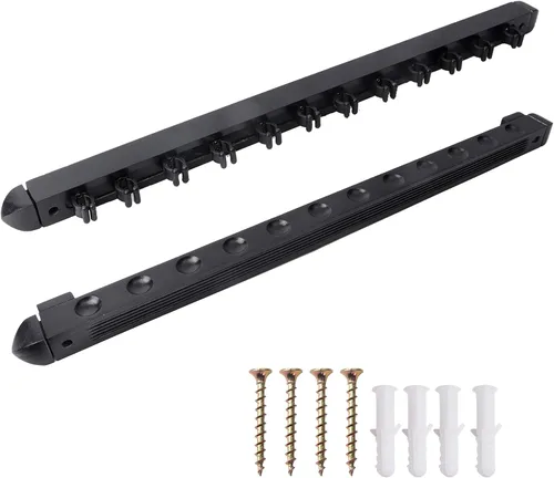 Vista 18 de GSE 2-Piece Wooden Wall Mounted Billiard Pool Cue Rack Holds 6/8/12 Cues Several Colors Available, Pool Stick Holder Only, Space-Saving, Billiard