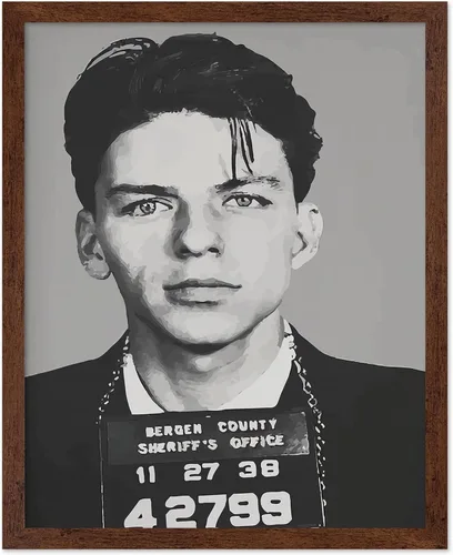Vista 24 de Monem Art Mugshot Print - Póster retro de ojos azules de Ol' - Arte de diccionario - Diseño de pared de retrato de músico famoso - Gran decoración