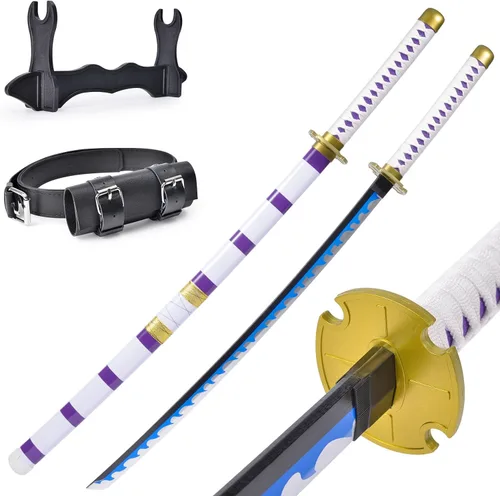 Vista 9 de Anime Sword 41 inch,Zoro/wado ichimonji/Anime Original Texture,for Role-Playing and Collection, with One Display Stand Negro