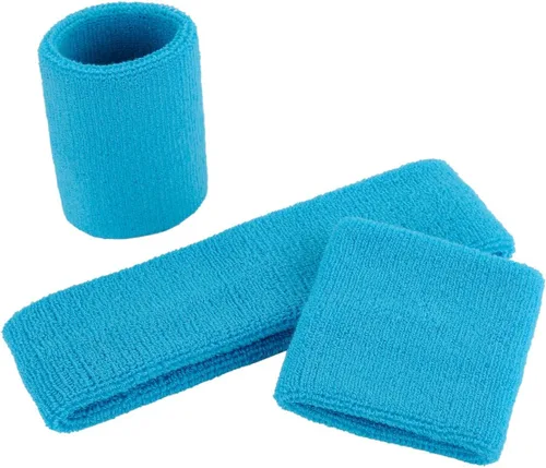 Vista 105 de ONUPGO - Conjunto de diadema y muñequeras deportivas para el sudor, hechas de algodón con bucles, muñequeras, contra humedad
