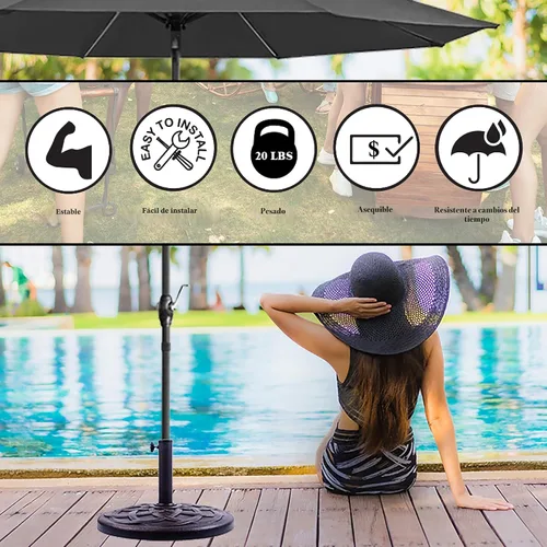 Vista 7 de BACKYARD EXPRESSIONS PATIO · HOME · GARDEN 911554 Base para sombrilla de 21 libras, bronce