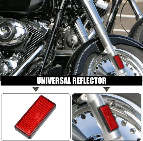 Vista 2 de X AUTOHAUX 6 piezas Reflectores rectangulares adhesivos de seguridad para radios reflectantes autoadhesivos para postes de puerta, autos, remolques
