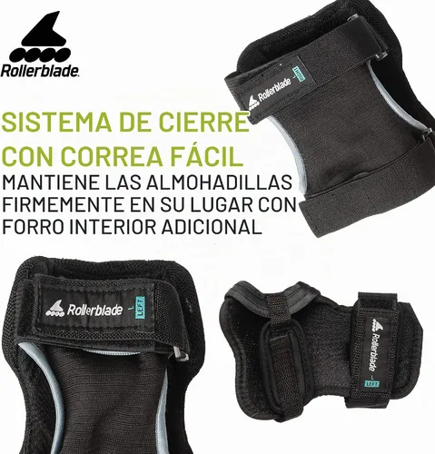 Vista 5 de Rollerblade Skate Gear - Paquete de 3 equipos de protección, rodilleras, coderas y muñequeras, patinaje en línea, protección multideportiva, unisex