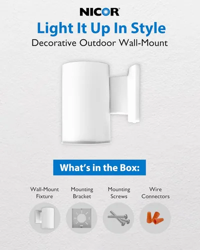 Vista 2 de NICOR Iluminación de 7 pulgadas - Lámpara decorativa de pared blanca (50101WH)