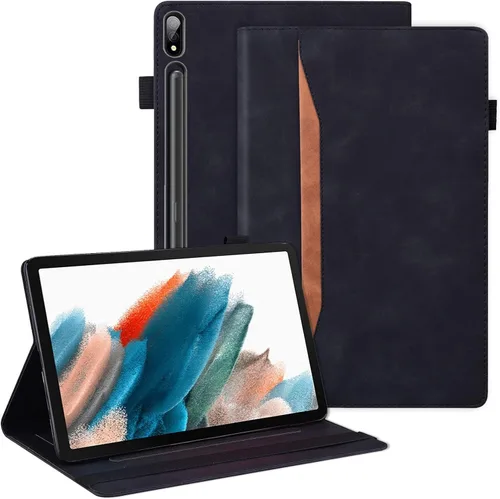 Vista 24 de Dteck Funda para Galaxy Tab S9 Plus/S8 Plus/S7 FE/S7 Plus de 12.4 pulgadas, función de reposo/activación automática de piel sintética con soporte