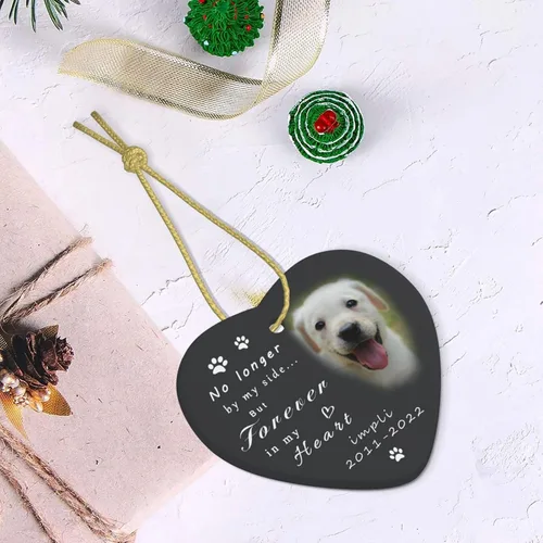 Vista 5 de Regalos conmemorativos personalizados para perros por pérdida de perro, adorno de corazón personalizado para mascotas, recuerdo conmemorativo