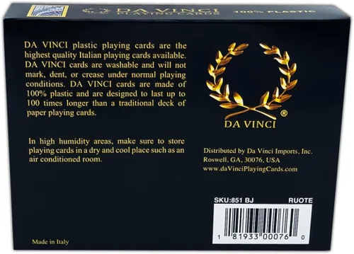 Vista 3 de DA VINCI Ruote - Juego de cartas italianas 100% de plástico, 2 cubiertas, tamaño puente, índice grande