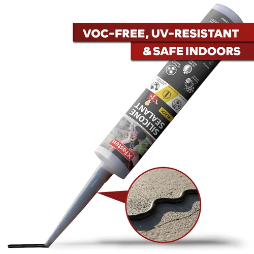 Vista 5 de XFasten Cartucho de sellador de silicona negro impermeable, 10.1 onzas (paquete de 4) cartucho de sellador adhesivo de silicona negro para caravana