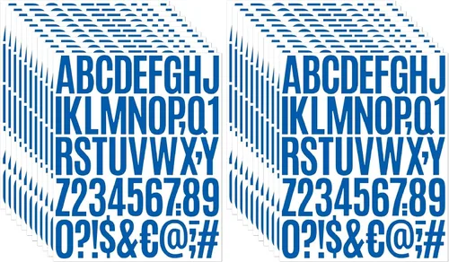 Vista 12 de 10 hojas de 500 calcomanías de letras de vinilo, autoadhesivas de números del alfabeto, de 2 pulgadas, impermeables, para buzones, ventanas