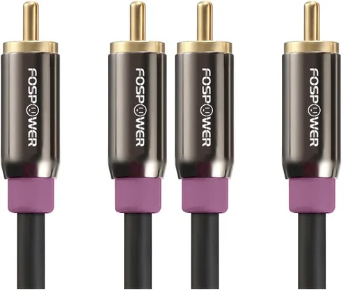Vista 7 de FosPower Cable de subwoofer (6 pies) RCA a RCA Audio estéreo, macho a macho - Cable blindado doble Conector chapado en oro de 24 quilates