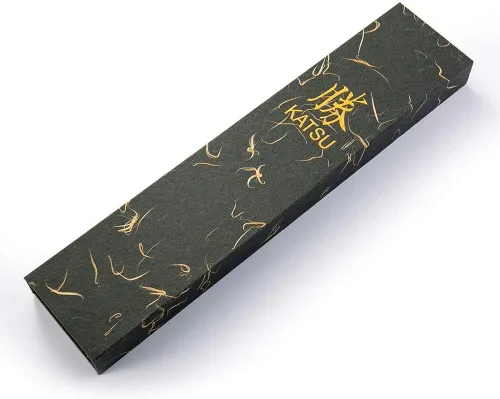 Vista 5 de Cuchillo Santoku de cocina, acero de damasco, cuchillo de cocina japonés, mango de madera octogonal hecho a mano, funda de madera y caja de regalo