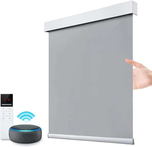 Vista 12 de ZSTARR Persianas opacas motorizadas con control remoto inteligente, persianas enrollables recargables inalámbricas para ventanas, oficina, hogar
