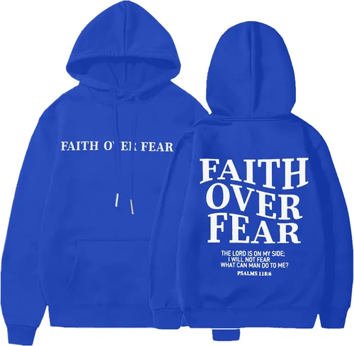 Vista 11 de BANGELY Sudadera Fe Sobre el Miedo para Mujeres, Sudadera Cristiana con Gráfico, Dichos Religiosos Cristianos, Jersey de Biblia, Tops de Pullover