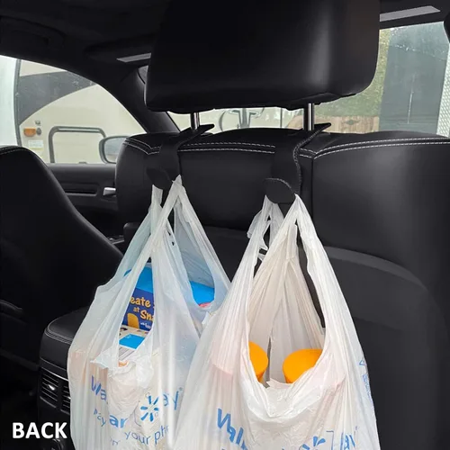 Vista 4 de AMVOYOA Ganchos para reposacabezas para bolsos y bolsas, colgador para reposacabezas del asiento trasero del automóvil, gancho de almacenamiento