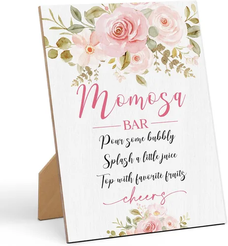 Vista 6 de Baby Shower Games a Message from The Bump - Cartel de juego para baby shower, 8 x 11 pulgadas, letrero de juego de madera floral, decoración de mesa