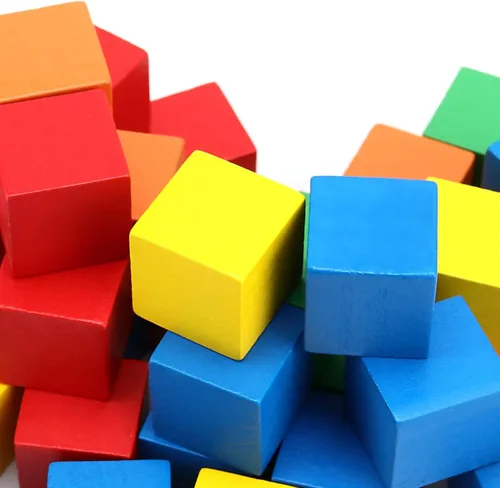 Vista 6 de 400 PCS Wooden Blocks, Colorful Cube Blocks 0.8 Inch Square Cube Blocks Wooden Cube Block for Crafts, DIY Projects and Puzzle Making