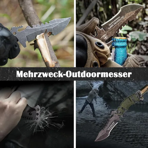 Vista 7 de Cuchillos de hoja fija con vaina cuchillo de espiga completa para supervivencia cuchillo de cinturón de campamento 9.25 pulgadas (funda kydex)