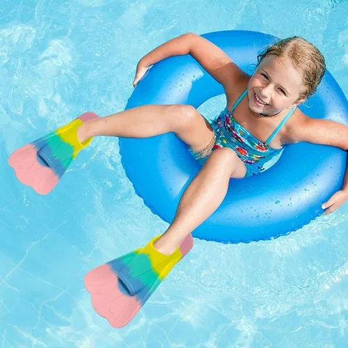 Vista 3 de Aletas de entrenamiento de natación para jóvenes, aletas cortas profesionales duraderas para jóvenes, aletas cortas de natación para adultos, aletas