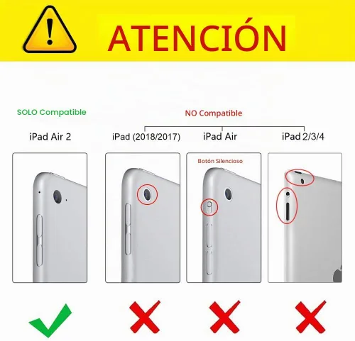 Vista 2 de BENTOBEN Funda para iPad Air 2, híbrida a prueba de golpes con soporte, rosa intenso Rosa fuerte
