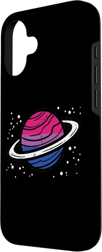 Vista 2 de iPhone 16 Bisexual Planet Saturn Bi Pride Flag Lgbtq Men Women Kids Case