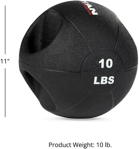 Vista 4 de Titan Fitness Bola medicinal de doble agarre