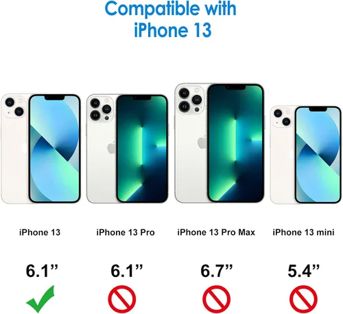 Vista 2 de JETech Protector de pantalla de privacidad para iPhone 13 de 6.1 pulgadas con protector de lente de cámara y funda antigolpes