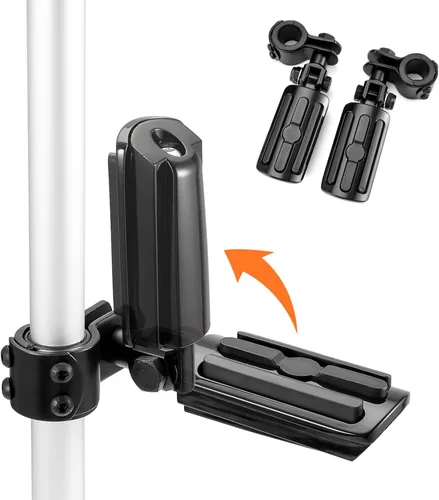Vista 3 de Estriberas para motocicleta de 1 a 1 1/3 pulgadas con protector de motor, estriberas para Harley Honda, Suzuki, Yamaha (negro)