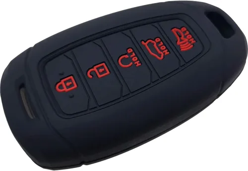 Vista 4 de 2 fundas de silicona para llavero de 5 botones, funda para control remoto, sin llave, protector de goma compatible con Hyundai Palisade