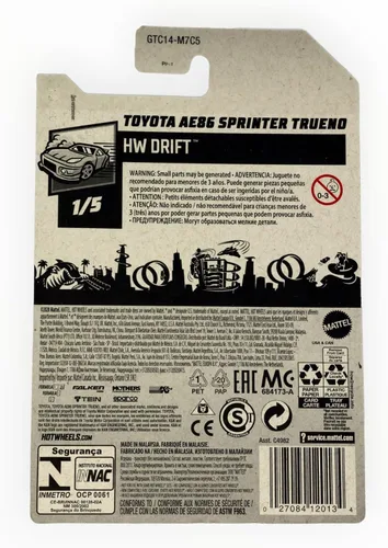 Vista 2 de Hot Wheels Toyota AE86 Sprinter Trueno, [Negro] 31/250 Drift 1/5