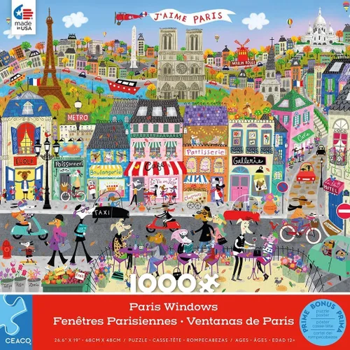 Vista 3 de Ceaco - Escaparates - Ventanas de París - Rompecabezas de 1000 piezas