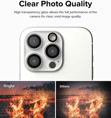 Vista 5 de Ringke Paquete de 3 lentes de cámara compatibles con iPhone 14 Pro Max y iPhone 14 Pro, vidrio templado
