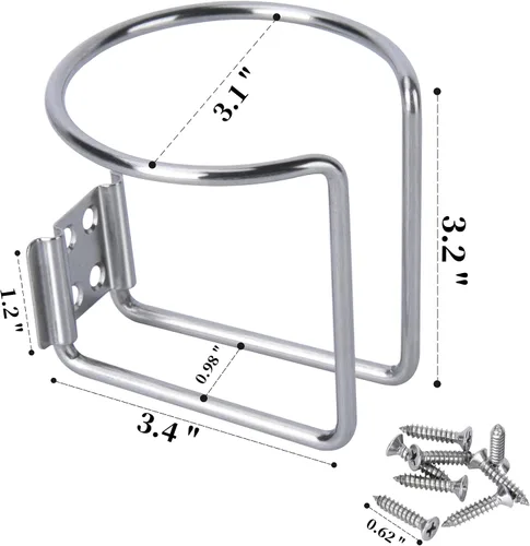Vista 2 de RUR - Soporte universal para bebidas de acero inoxidable para barco, barco, camión, caravana, remolque