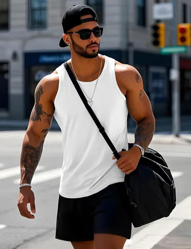 Vista 3 de MAGCOMSEN Mens Workout Tank Tops Muscle Athletic Gym Cotton Undershirt Sleeveless Shirts