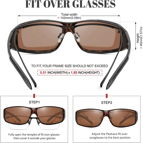 Vista 29 de Night Vision Driving Glasses for Men & Women - Polarized Anti Glare Fit Overs with Wrap-Around HD Yellow Lens